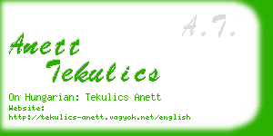 anett tekulics business card